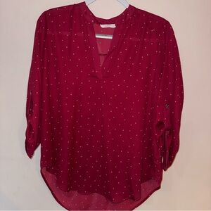 Lush Burgundy Polka Dot Blouse